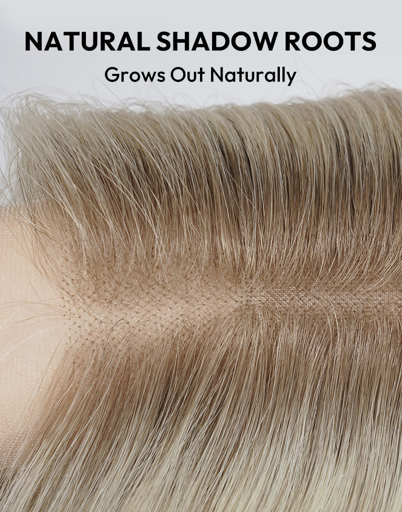 5.5"x6" Fine Mono Top Lace Straight Human Hair Topper Seamless Clip-In Coverage for Thinning Hair