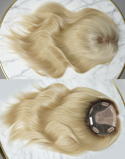 6"x7" Hair Topper Clip In Extensions For Women Natural Look Full Coverage Fine Mono Wefted Human Hair