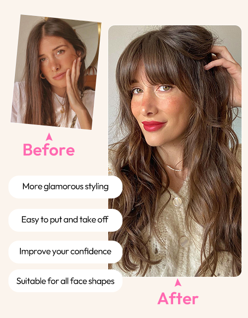 Soft Brown Color Clip in Bangs For Women 100% Real Human Hair Clip On Bangs Daily Wear