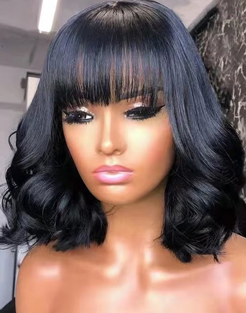 Elowen- Smart-Fit Pull Go Glueless Wig 6x5 Pre Cut Lace Bob Wavy 13x5 Pre Everything Human Hair Wig With Bangs