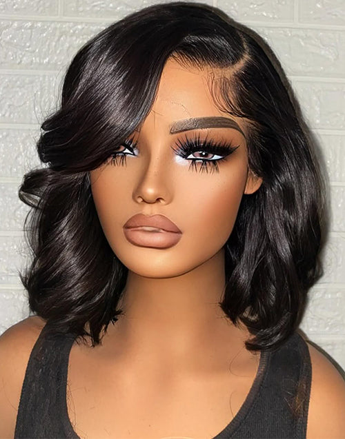 14" Short Wavy Bob Pre Cut 13x5 Lace Glueless Wig Flash Deal