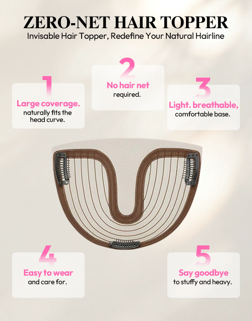 16" 7.5x7.5inch Large Base Highlights Hair Toppers For Women Zero-Net Real Human Hair Toppers With Thinning Hair For Daily Wear
