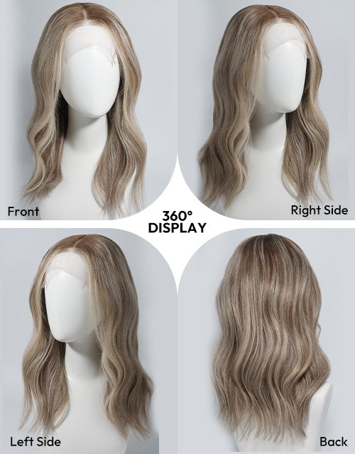 Hira- Summer Lightweight Sunkissed Blonde Wavy Bob Wig True-Hold Glueless Wig Human Hair