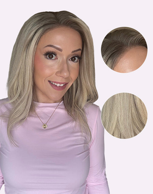 Alva- Influencer Inspired True-Hold Glueless Ombre Ash Blonde Wavy Bob Wig Human Hair