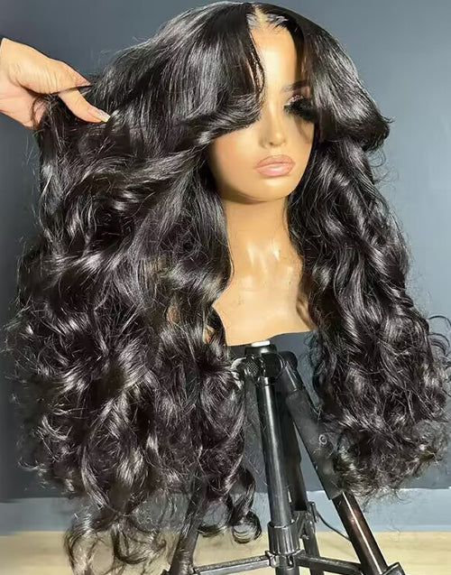 16" Curtain Bangs Ocean Wave Pre Cut Lace Wigs Glueless Wig Flash Deal