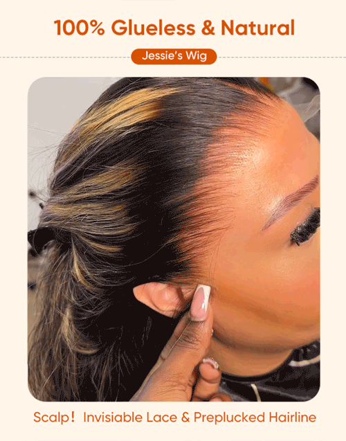 Della- With Drawstring Highlight Honey Straight Layer Cut Wig Pre Cut Lace Glueless Wig