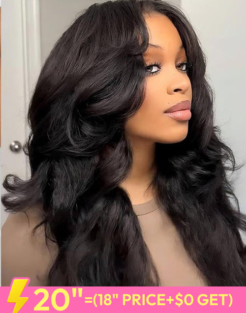 20" Price=18" Kinky Straight Wave Half Blow Out Style 3 IN 1 Human Hair Wig Flash Deal