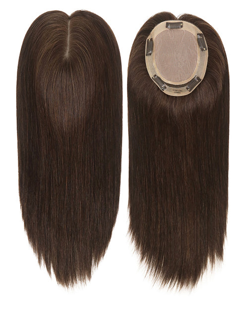 5.5"X6.5" Clip In Human Hair Topper With Silk Top 16 Inch