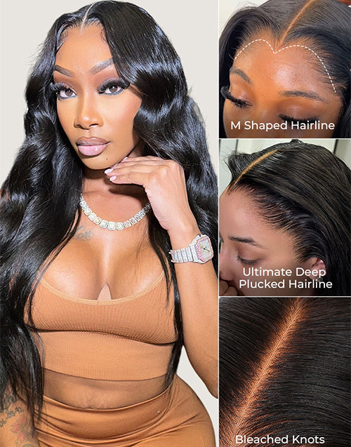 Widows Peak M Hairline Body Wave 13x5 Pre Everything Wig Real HD Lace Single Tiny Knots