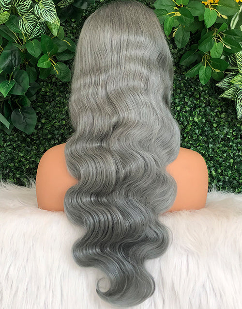 Moli-Sliver Grey 13x6 Lace Body Wave Lace Front Glueless Human Hair Wig