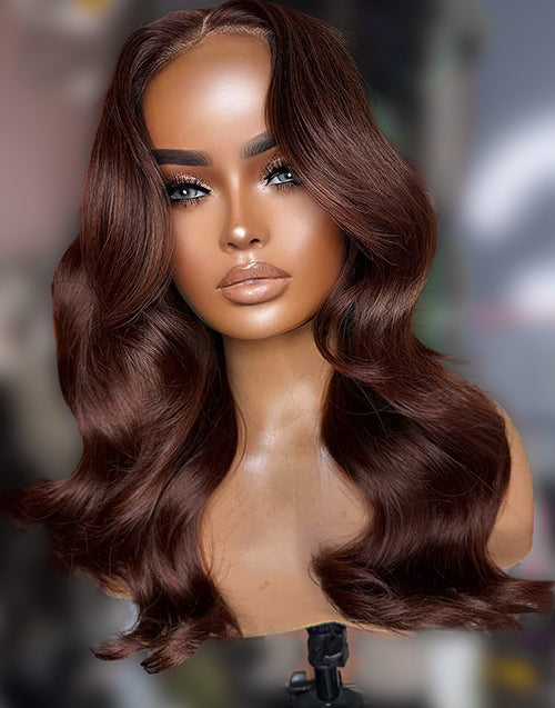 Geta- Smart-Fit Pull Go Auburn Brown Loose Wavy Glueless Wig Pre Cut Lace