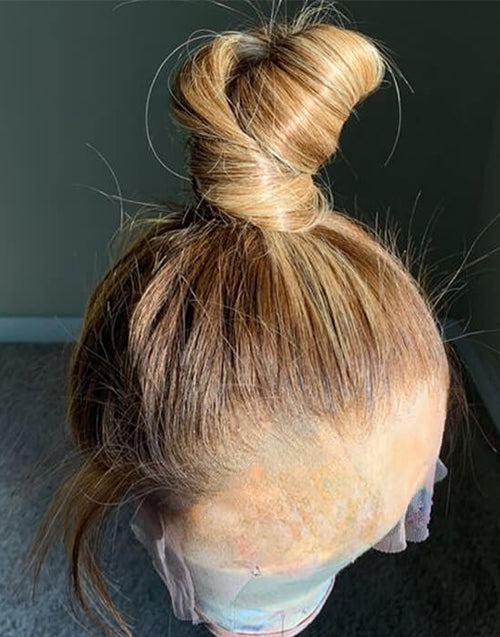 Eve- Balayage Honey Brown Straight Pre Plucked 360 Lace Wig Human Hair