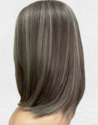 Jania- Balayage Ash Blonde Slight Layer Straight True-Hold Glueless Bob Wig Human Hair