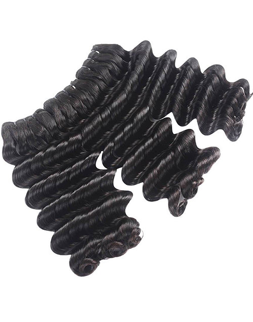 {15A 3Pcs} Deep Wave Super Double Drawn Full End 3 Bundles/Pack Human Hair Extensions