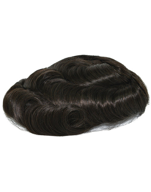 6"x8" Toupee for Men Fine Mono With 1" Poly Coating in Perimeter Indian Human Hair