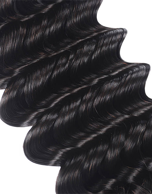 {15A 3Pcs} Deep Wave Super Double Drawn Full End 3 Bundles/Pack Human Hair Extensions