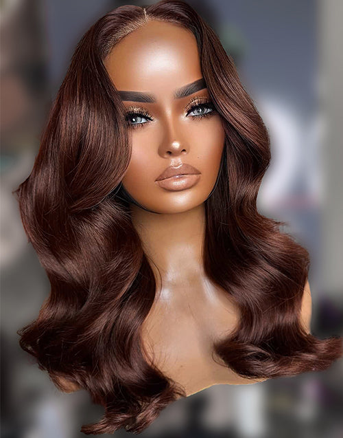 Geta- Smart-Fit Pull Go Auburn Brown Loose Wavy Glueless Wig Pre Cut Lace