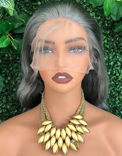 Moli-Sliver Grey 13x6 Lace Body Wave Lace Front Glueless Human Hair Wig