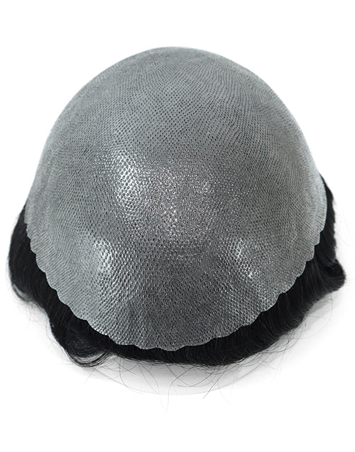 8"x10" Skin 12-14mm Scallop Front 6" Hair Toupee Hairpieces for Men Indian Human Hair