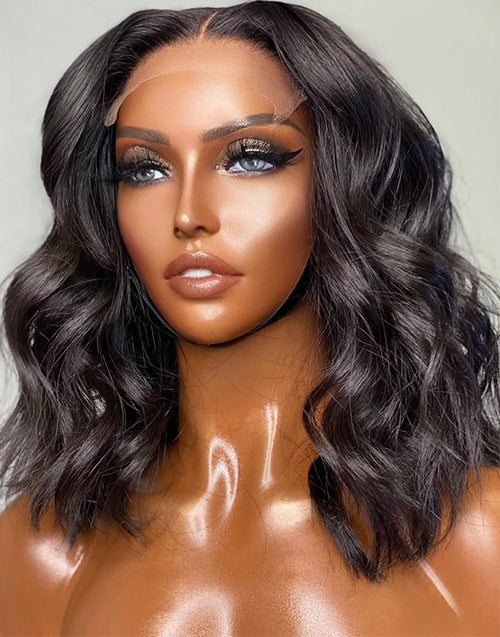 Mega- Loose Curl Bob Glueless Wig Full End For Women Pre Cut Lace Wig