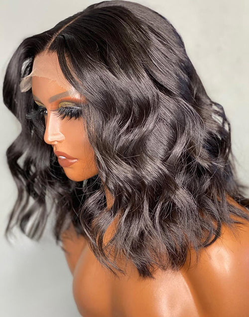 Mega- Loose Curl Bob Glueless Wig Full End For Women Pre Cut Lace Wig