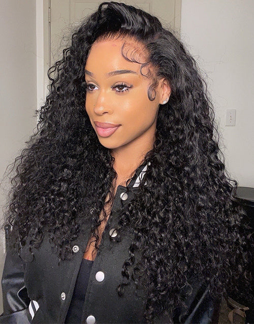 Celeste- Curly Invisi Strap Snug Fit 360 Lace Wig Easily Half Up Half Down Look Pre Cut Lace Wig