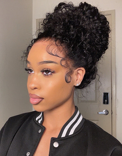 Celeste- Curly Invisi Strap Snug Fit 360 Lace Wig Easily Half Up Half Down Look Pre Cut Lace Wig