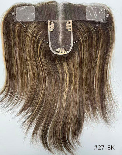 The Hybrid Hairline Topper With Halo Wire Clip In Full HD Swiss Lace Human Hair