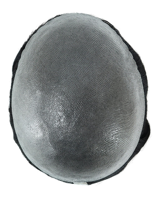 8"x10" Skin 12-14mm Scallop Front 6" Hair Toupee Hairpieces for Men Indian Human Hair
