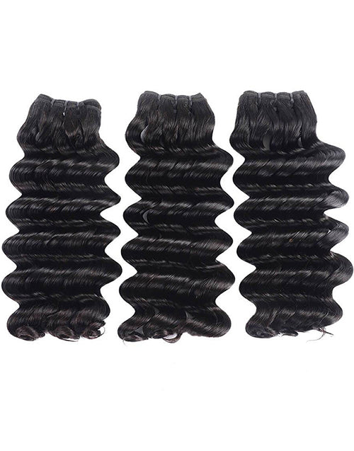 {15A 3Pcs} Deep Wave Super Double Drawn Full End 3 Bundles/Pack Human Hair Extensions