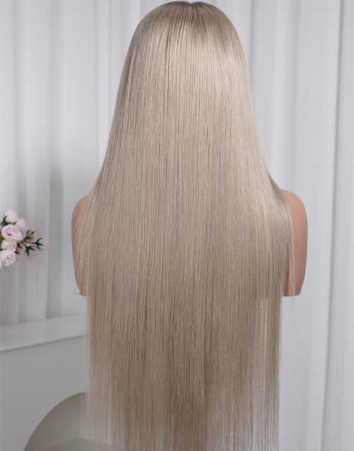 Callie- Golden Ash Blonde Color Straight Pre-cut 13x6 Lace Glueless Wig