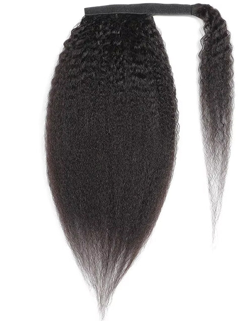 Kinky Straight Ponytaill Extensions Human Hair Wrap Around Clip in Ponytail Hair Extensions for Women