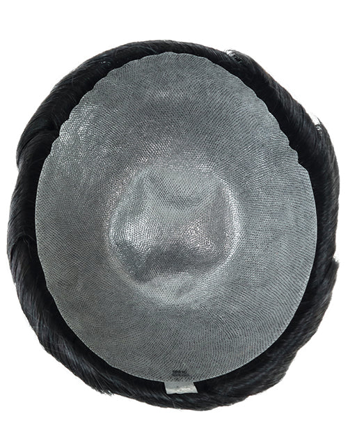 8"x10" Skin 12-14mm Scallop Front 6" Hair Toupee Hairpieces for Men Indian Human Hair