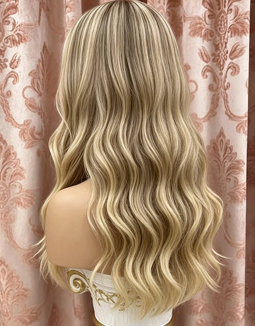 Caria- Highlights Blonde Brown Wavy 13x4 Lace Wig True-Hold Glueless 5.5x5.5 Wig For Women