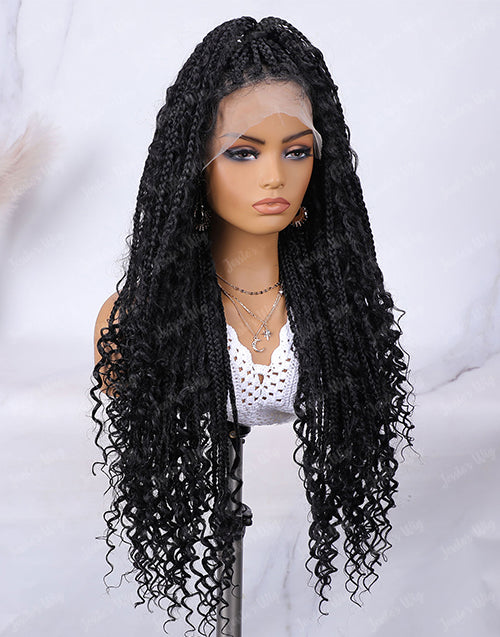 $79.99 36"  9x6 Lace Braided Knotless Boho Box Braids Lace Wig Flash Deal