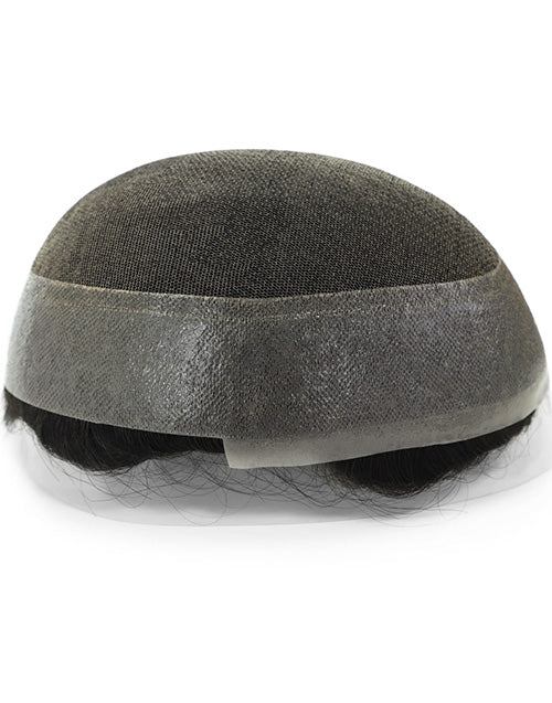 5" Toupee for Men Korea Lace With Poly Skin in Perimeter Indian Human Hair