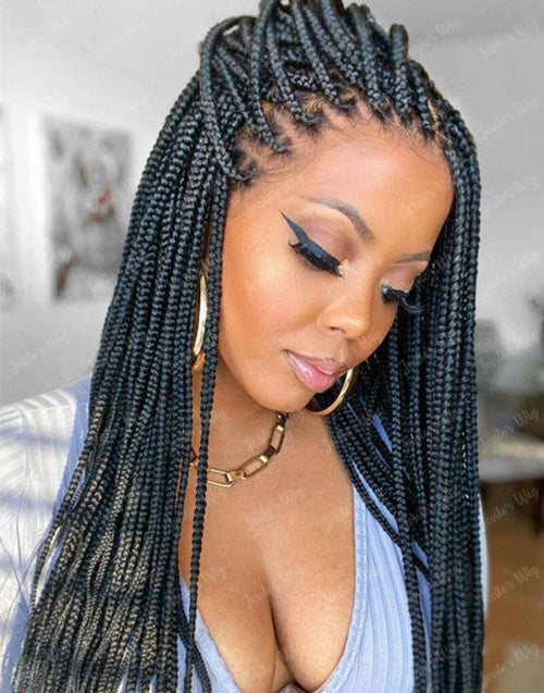Eudora- Full Lace Knotless Real Box Braided Wig Fully Handmade Braids Wig for Women