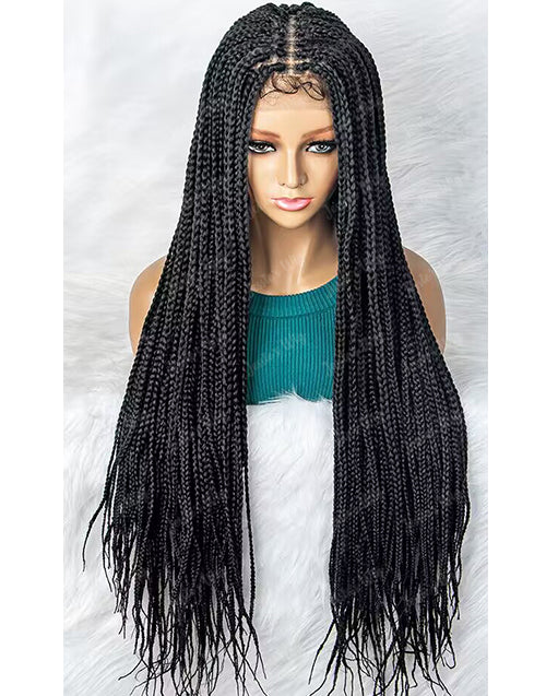 Eudora- Full Lace Knotless Real Box Braided Wig Fully Handmade Braids Wig for Women