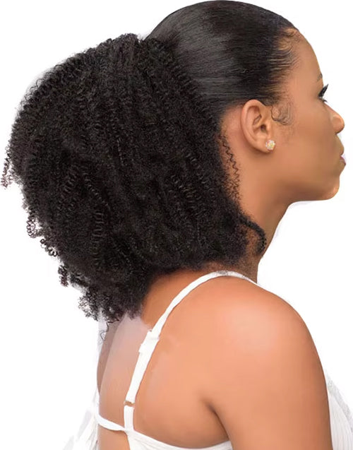 Afro Kinky Curly Hair Ponytail Extensions Clip in Drawstring Ponytail Human Hair Extensions