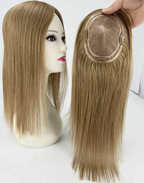 #6 #8 Mono Top 5.5"X6.5" Human Hair Topper For Thinning Hair Or Hair Loss For Women