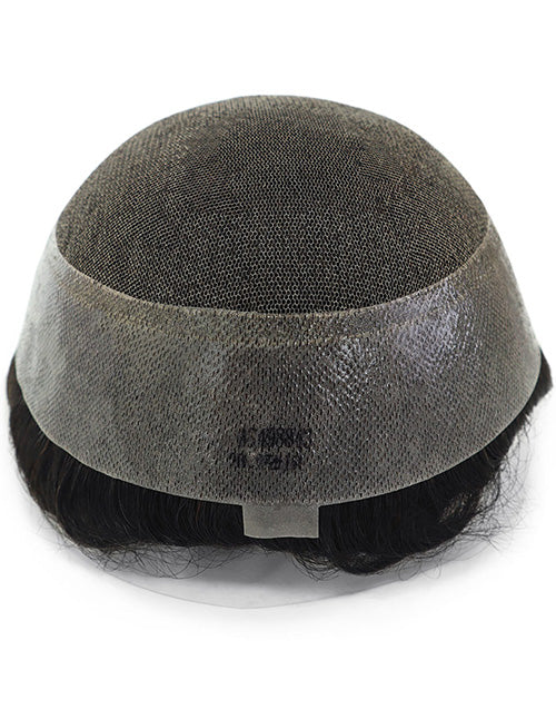 5" Toupee for Men Korea Lace With Poly Skin in Perimeter Indian Human Hair