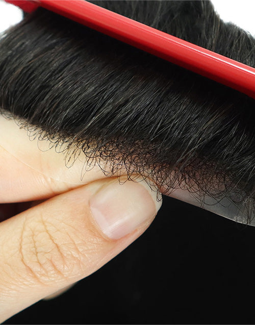 5" Toupee for Men Korea Lace With Poly Skin in Perimeter Indian Human Hair