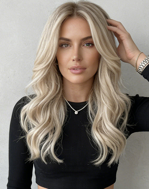 Jana- Light Blonde Balayage Wavy True-Hold Gluless 5.5x5.5 Lace Wig For Women