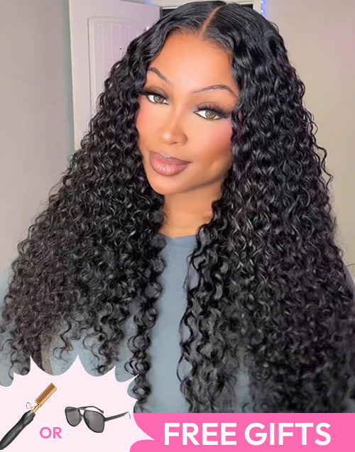 26" Water Wave Glueless 4x4 Lace Wig Human Hair Flash Deal