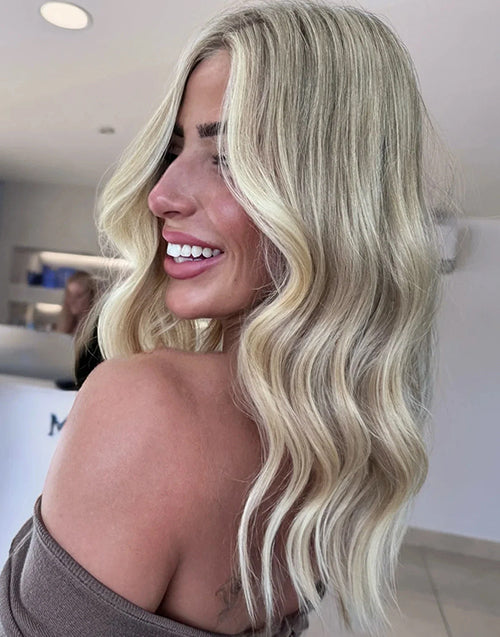 Ally- Blonde Highlight Wavy 13x4 Lace Front Wigs 100% Human Hair Wigs For Women