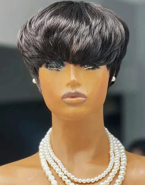 Ola- Bowl Cut Hairstyle Pixie Cut Human Hair Wigs With Fringe Short Fluffy Mushroom Bangs Wig For Women