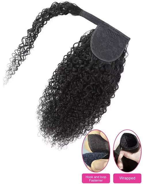 Water Wave Ponytail Human Hair Extensions For Women Wrap Around Human Hair Ponytail Extension Hair