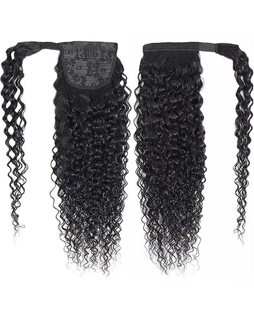 Water Wave Ponytail Human Hair Extensions For Women Wrap Around Human Hair Ponytail Extension Hair