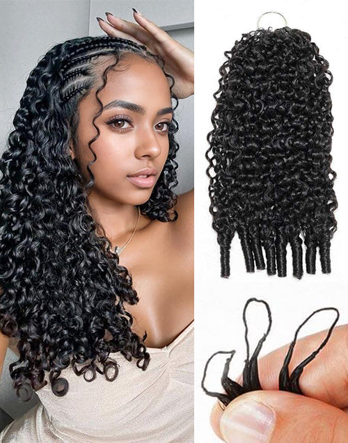 Burmese Curly Crochet Hair Natural Black Machine Made Feather Crochet Human Hair Extension