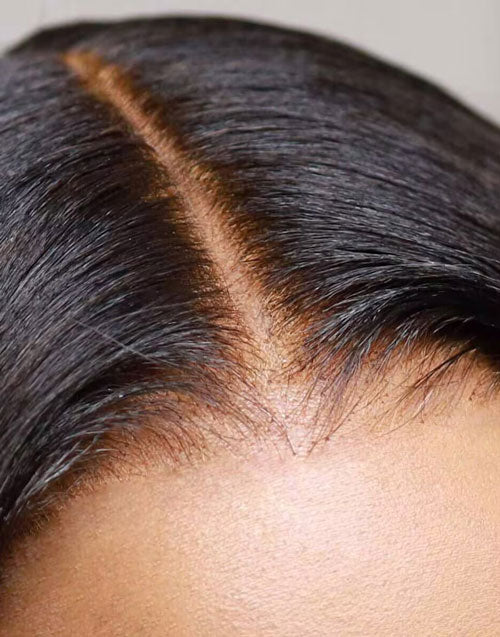 Regina- Glueless Kinky Straight 13x4 Lace Front Bob Wig Yaki Straight Human Hair Wig